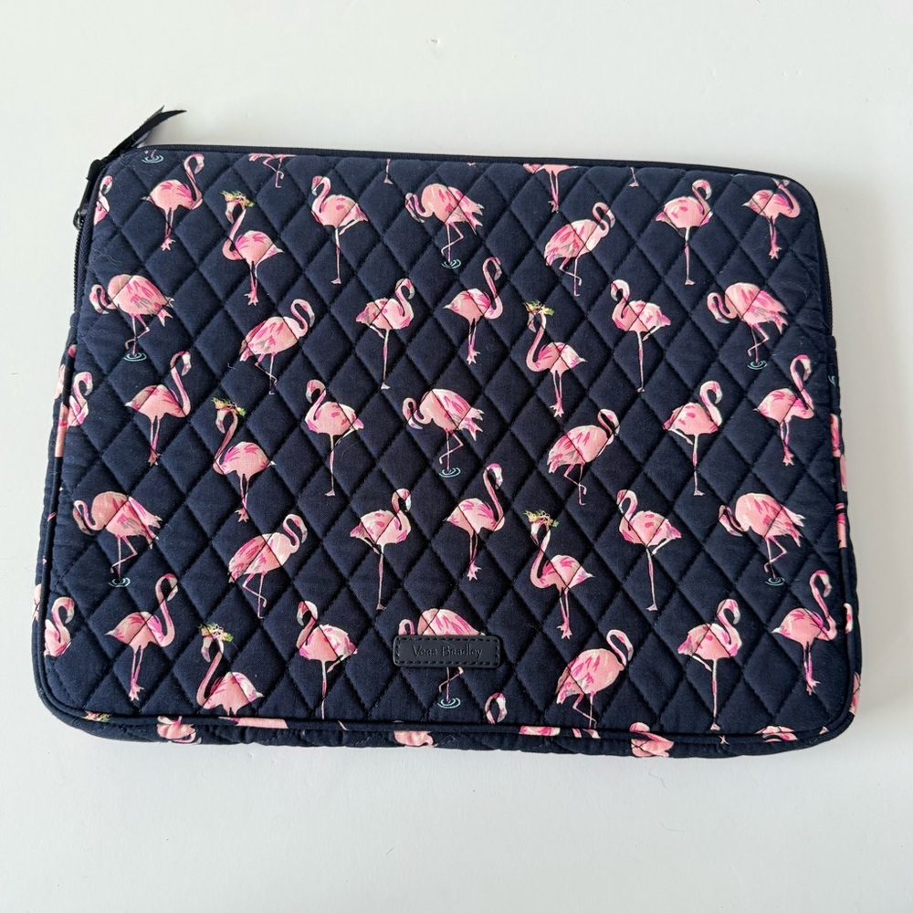 Vera Bradley Flamingo Laptop/ Tablet Case in Navy Blue Pink